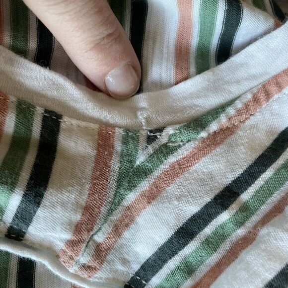 Madewell Women's Whisper Cotton V-Neck Tank Top Size S Roger Stripe J0646 - Picture 7 of 7